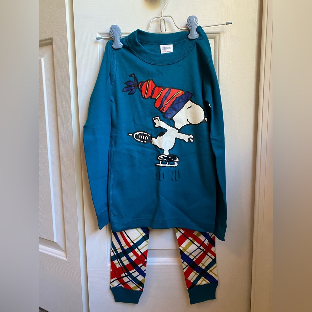 Hanna Andersson Peanuts Snoopy Unisex 2 Piece Long John Pajamas, Size 5 (5T)
